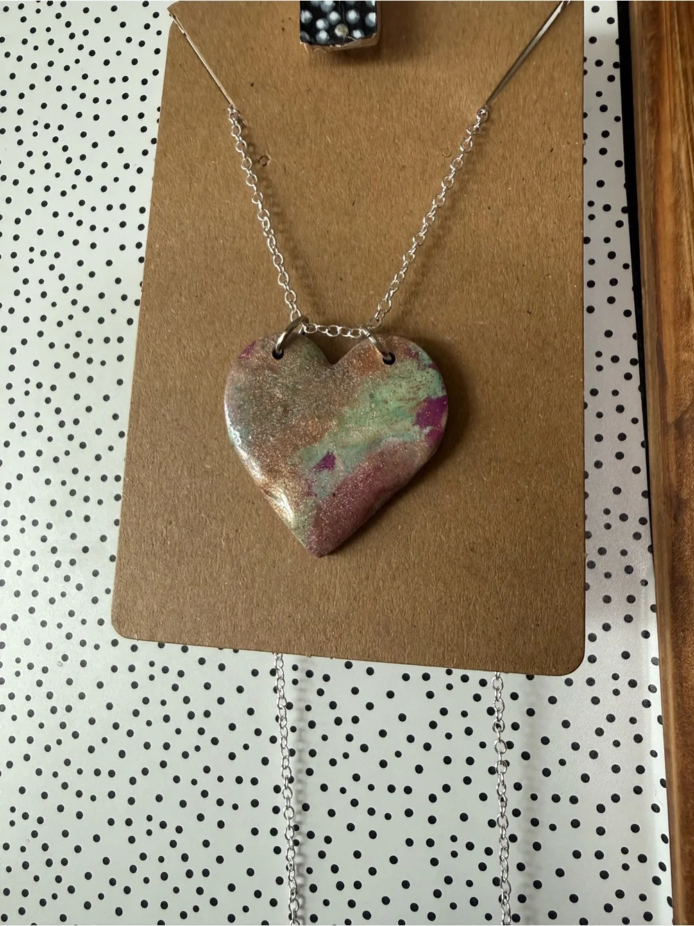 Handmade Multicolor Heart Pendant Necklace - Women Jewelry - Picture 6 of 8